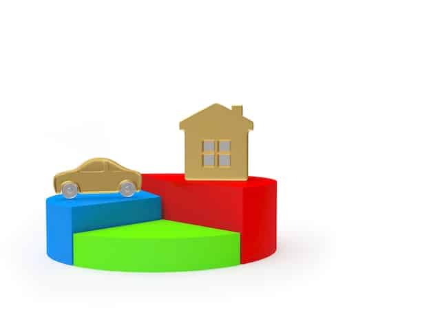 A visual representation of a pie chart depicting different budget categories like housing, transportation, food, savings, and entertainment, emphasizing the importance of balanced spending.