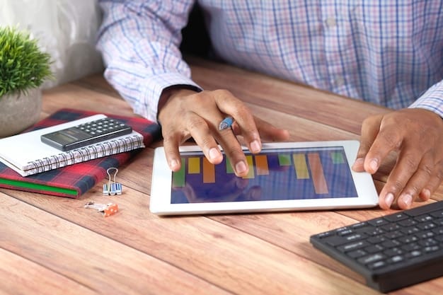 A person using a budgeting app on their smartphone, showing categories of expenses and income. Graph shows income as more than expenses.