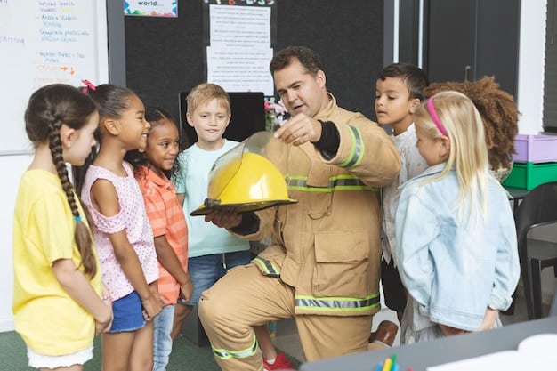A group of students participating in a school safety drill, guided by teachers and staff. The image shows students calmly and methodically following instructions, emphasizing preparedness and safety protocols.