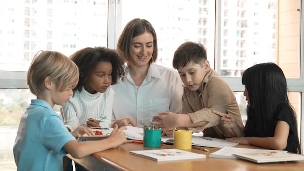 A group of early childhood educators participating in a professional development workshop, emphasizing the importance of ongoing training and quality improvement.