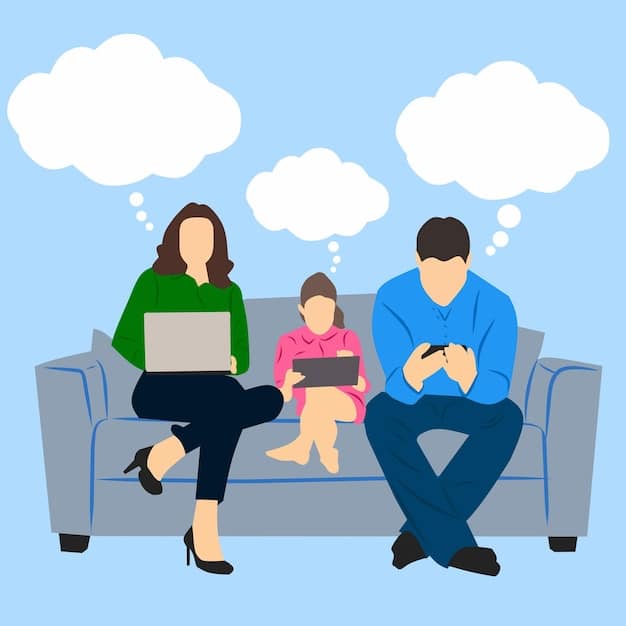 An image showing a parent and child looking at a tablet together, with a thought bubble above them containing symbols of data protection.