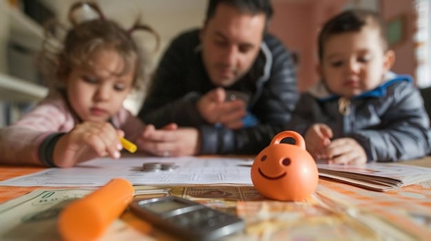 A parent helping their child with homework at a table, illustrating the expenses associated with raising children and the potential benefits of the Child Tax Credit.