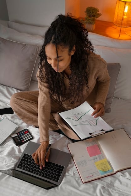 A person carefully writing expenses on a budgeting spreadsheet, highlighting essential and discretionary spending categories. The setting is a well-organized home office with natural light.